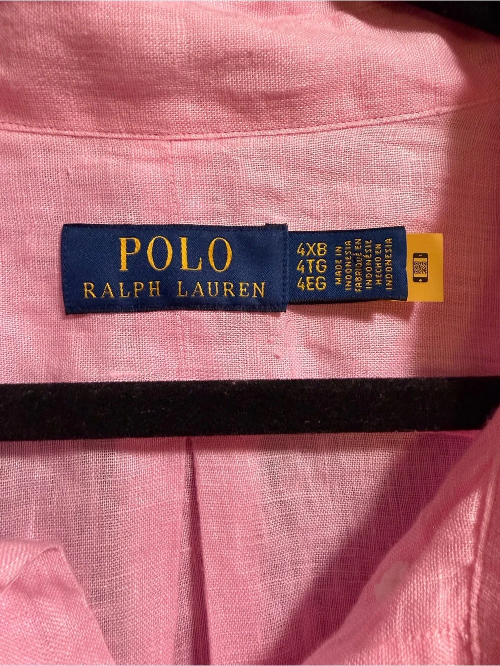 Polo Ralph Lauren 100% Linen Pink Short Sleeve Shirt Men's Size 4XB  4XL Big NEW